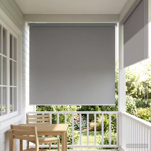  Roletta UV védelemmel Világosszürke 120 x 140 cm Poliészter