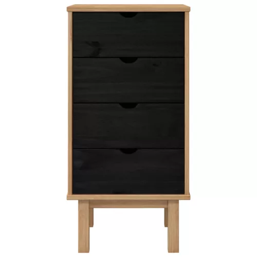  Fiókos szekrény OTTA Fekete 45 x 39 x 90 cm Tömör Fenyőfa
