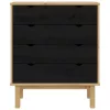  Fiókos szekrény OTTA Fekete 76,5 x 39,5 x 90 cm Tömör Fenyőfa