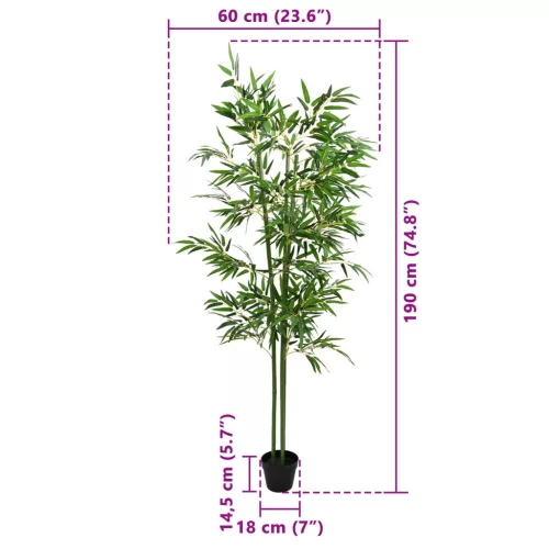  Műbambusz fa 4 pcs Zöld 60 x 18 x 190 cm Szövet és Bambusz