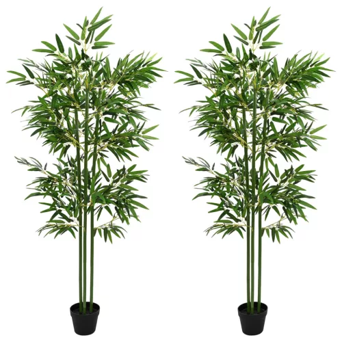  Műbambusz fa 2 pcs Zöld 45 x 18 x 175 cm Szövet és Bambusz