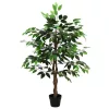  Mű Ficus Növény Zöld 90 x 16 x 110 cm Szövet és fa