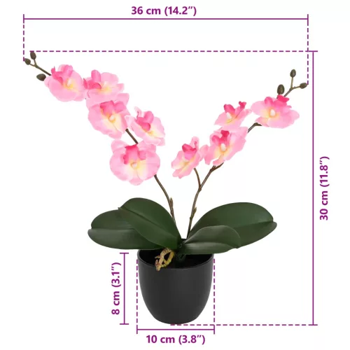  Mesterséges Orchidea Növény Rózsaszín 36 x 10 x 30 cm
