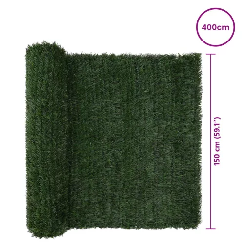  Műanyag Kerítés Sötétzöld 1,5 x 4 m PVC és Acél