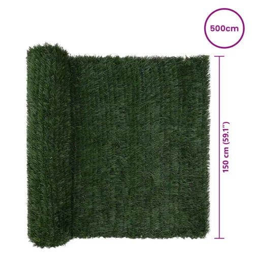  Műanyag Kerítés Sötétzöld 1,5 x 5 m PVC és Acél