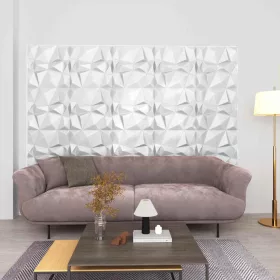  Fali panelek 12 pcs Gyémánt Fehér 50 x 50 cm XPS Hab