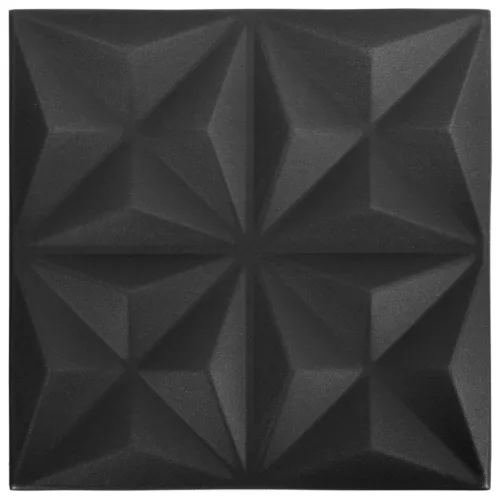 Fali panelek 48 pcs Origami Fekete 50 x 50 cm XPS Hab