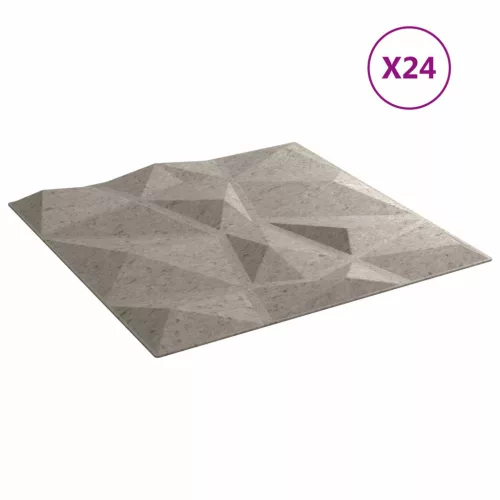  Fali panelek 24 pcs Beton Szürke 50 x 50 cm XPS Hab