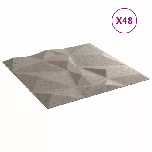  Fali panelek 48 pcs Beton Szürke 50 x 50 cm XPS Hab