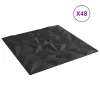  Fali panelek 48 pcs Fekete 50 x 50 cm XPS Hab