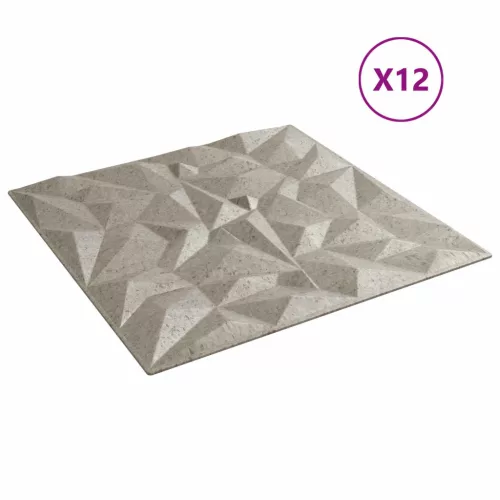  Fali panelek 12 pcs Ametiszt Beton 50 x 50 cm XPS Hab