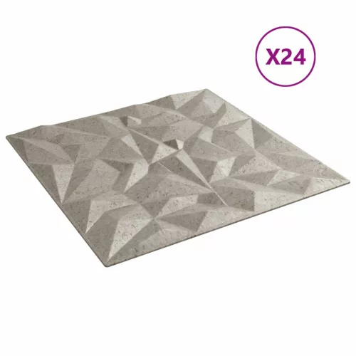  Fali panelek 24 pcs Ametiszt Beton 50 x 50 cm XPS Hab