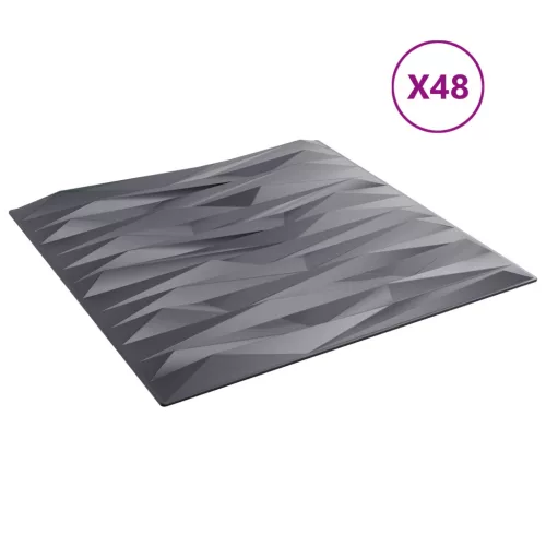  Fali panelek 48 pcs Kőszürke 50 x 50 cm XPS Hab