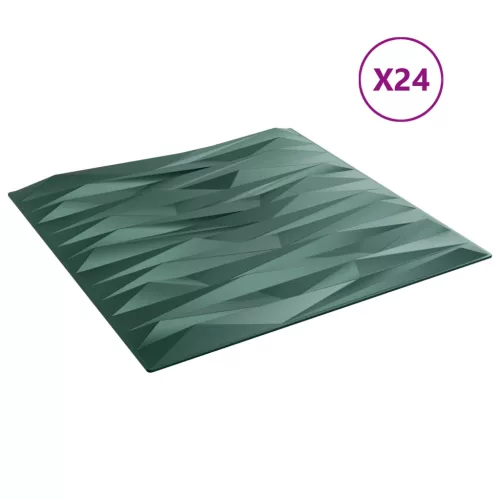  Fali panelek 24 pcs Kő Zöld 50 x 50 cm XPS Hab