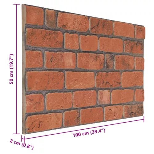  Fali panelek 10 pcs Terrakotta 100 x 50 cm EPS Hab