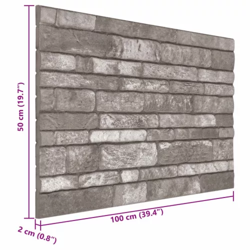  Fali panelek 10 pcs Sötétszürke 100 x 50 cm EPS Hab