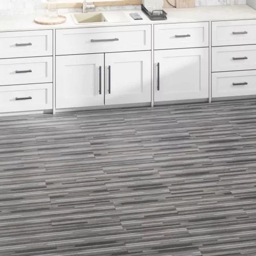  Padló Deszkák 36 pcs Csíkos Szürke 5,02 m² PVC