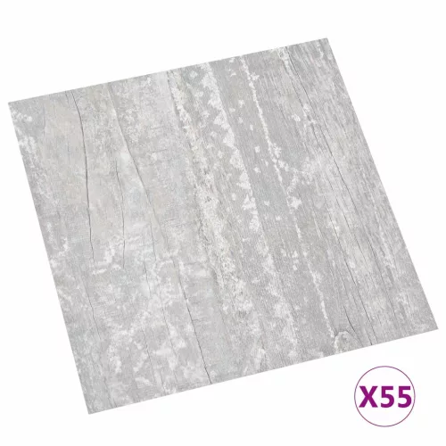  Padlódeszkák 55 pcs Szürke 5,11 m² PVC