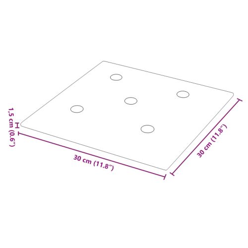  Fali Fejtámla 12 pcs Barna 30 x 30 cm Műbőr