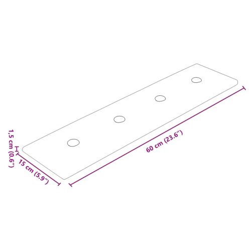  Fali Fejtámla 12 pcs Barna 60 x 15 cm Műbőr