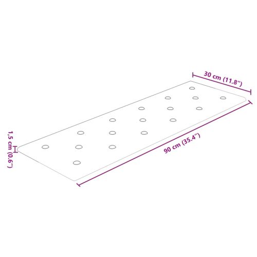  Fali Fejtámla 12 pcs Barna 90 x 30 cm Műbőr