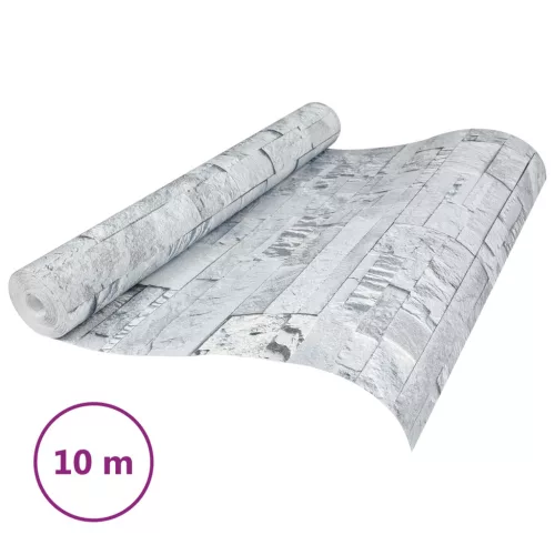  3D Kő Tapéta Világosszürke 10 x 0,53 m Nem Szőtt Szövet
