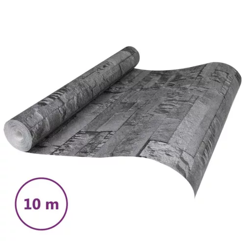  3D Kő Tapéta Fekete 10 x 0,53 m Nem Szőtt Szövet