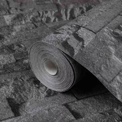  3D Kő Tapéta Fekete 10 x 0,53 m Nem Szőtt Szövet