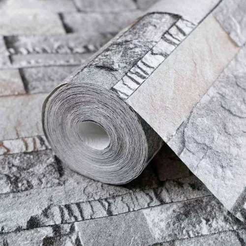  3D Kő Tapéta Szürke 10 x 0,53 m Nem Szőtt Szövet