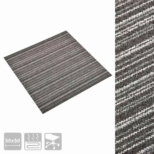  Szőnyeg 20 pcs Csíkozott antracitszürke 50 x 50 cm
