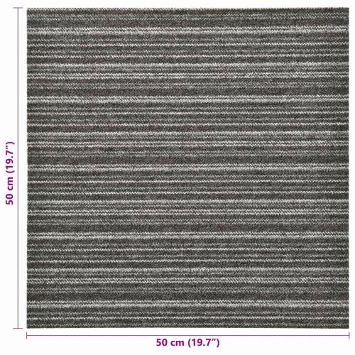  Szőnyeg 20 pcs Csíkozott antracitszürke 50 x 50 cm