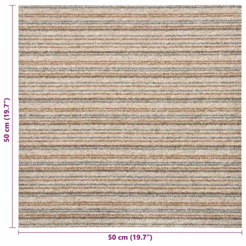  Szőnyeg 20 pcs Csíkozott bézs 50 x 50 cm 100% Polipropilén
