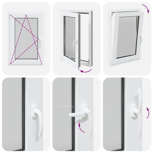 Pinceablak RISOR Fehér 60 x 100 cm PVC és Üveg