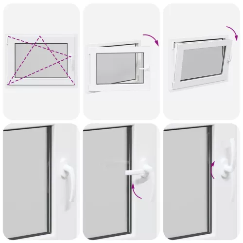 Pinceablak RISOR Fehér 80 x 60 cm PVC és Üveg