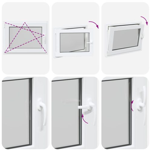 Pinceablak RISOR Fehér 80 x 70 cm PVC és Üveg