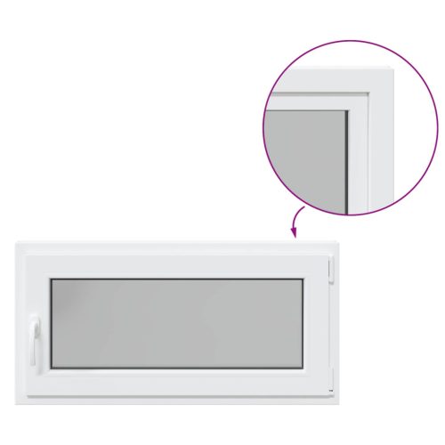 Pinceablak RISOR Fehér 100 x 50 cm PVC és Üveg