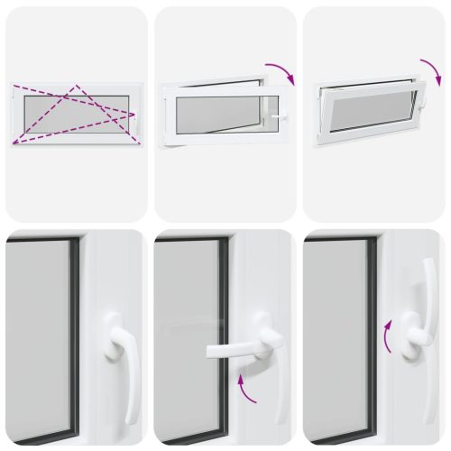 Pinceablak RISOR Fehér 100 x 50 cm PVC és Üveg