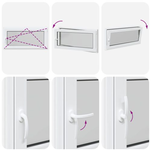 Pinceablak RISOR Fehér 120 x 60 cm PVC és Üveg