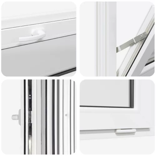  Pinceablak RISOR 80 x 40 cm PVC és Üveg Fehér