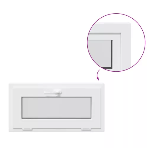  Pinceablak RISOR 80 x 40 cm PVC és Üveg Fehér