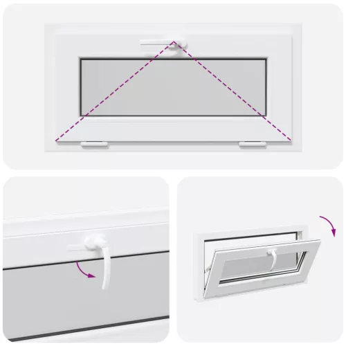  Pinceablak RISOR 80 x 40 cm PVC és Üveg Fehér
