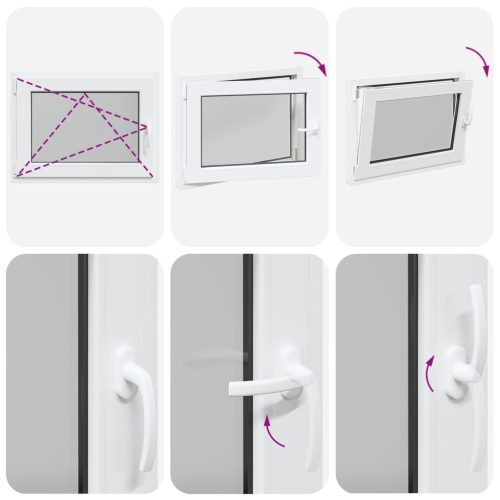 Pinceablak RISOR Fehér 80 x 70 cm PVC és Üveg