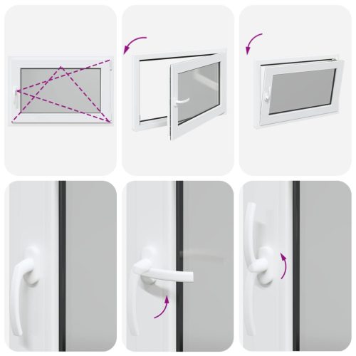 Pinceablak RISOR Fehér 90 x 60 cm PVC és Üveg