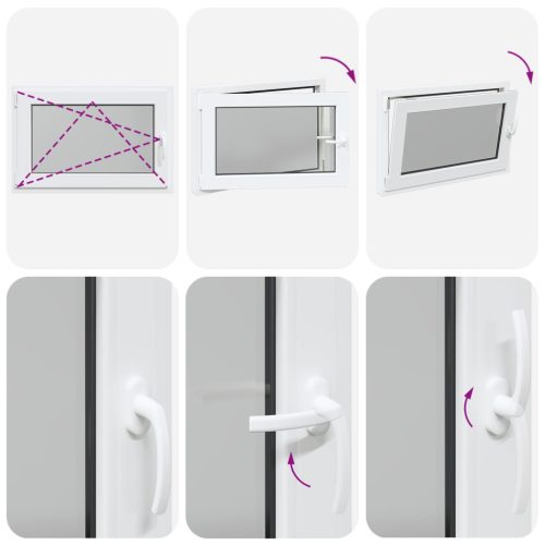 Pinceablak RISOR Fehér 100 x 50 cm PVC és Üveg