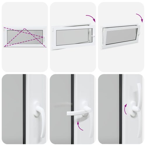 Pinceablak RISOR Fehér 120 x 60 cm PVC és Üveg