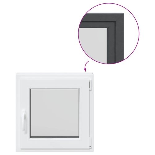 Pinceablak RISOR Antracit 50 x 50 cm PVC és Üveg