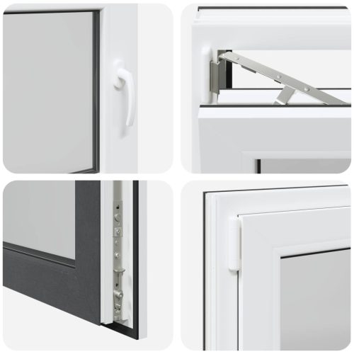 Pinceablak RISOR Antracit 80 x 60 cm PVC és Üveg