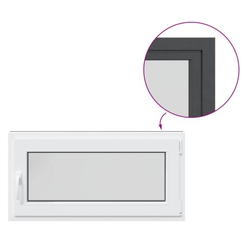 Pinceablak RISOR Antracit 100 x 50 cm PVC és Üveg