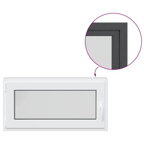 Pinceablak RISOR Antracit 100 x 50 cm PVC és Üveg