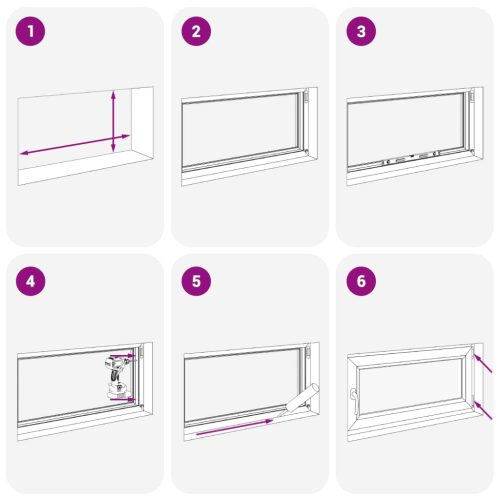 Pinceablak RISOR Antracit 60 x 100 cm PVC és Üveg